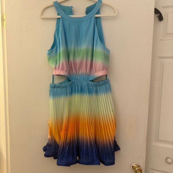 SIMKHAI Braelynn Ombré Plissé Minidress, Sz 10, NWT, Retail $495 - Picture 2 of 9